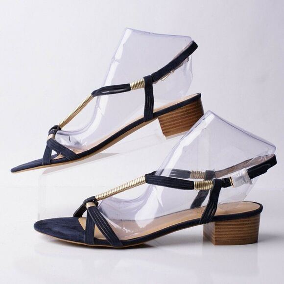 Talbots Peyton2 Womens Blue Suede T-Strap Sandals Sz 11 Open Toe Slingbacks New - Picture 5 of 9